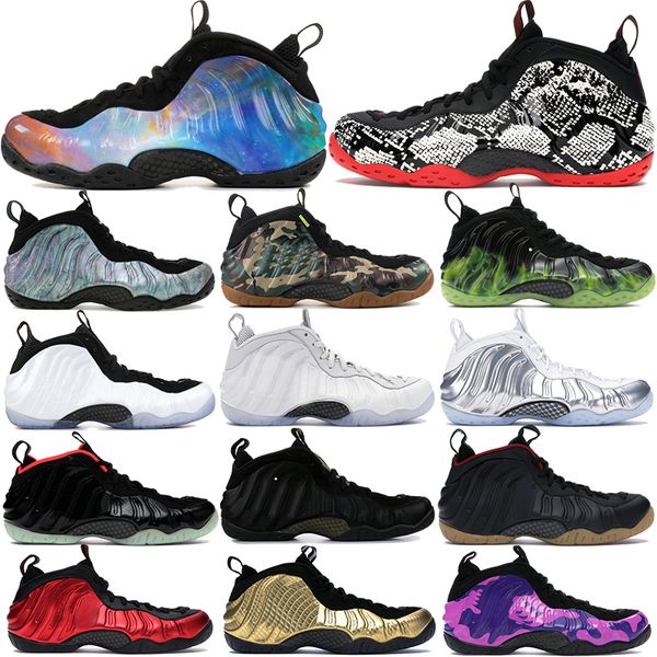 

2020 penny hardaway basketball shoes obsidian glitter albino snakeskin one foam sneakers purple camo black white pro vandalized trainers, White;red