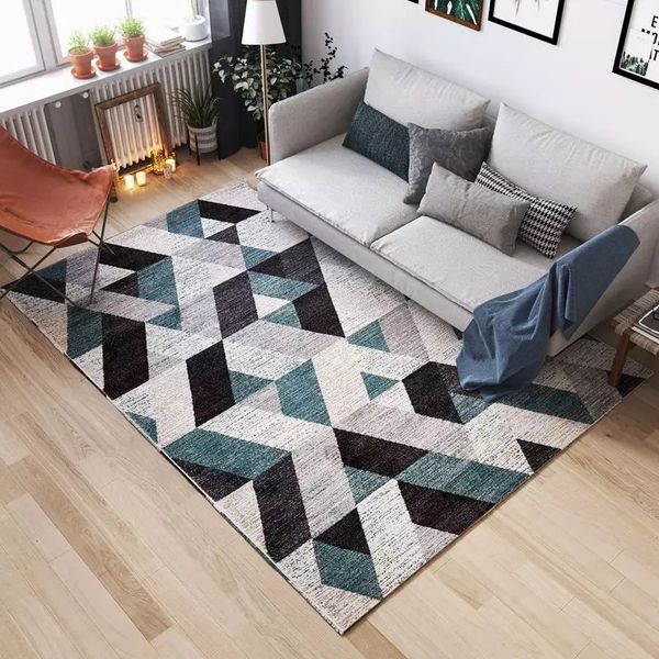 

modern style geometric mix blue carpet big size living room carpet rectangle ground mat pastoral home decoration mat