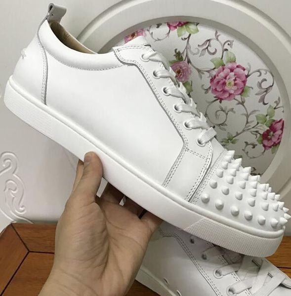 

мужская обувь красная подошва дизайнер обуви высокого качества женщины заклепки