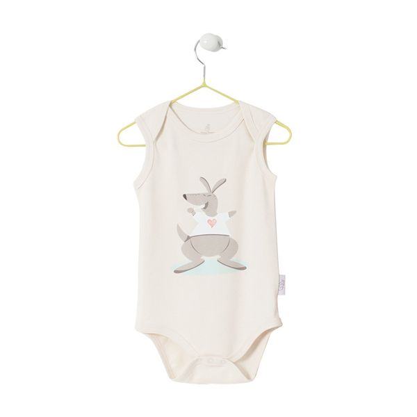 

red kangaroo baby organic cotton bodysuits (12mths-18mth, White