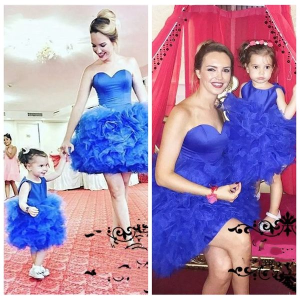 

sweetheart ball gown puffy prom dresses mother and daughter matching party gowns custom flower girls dress customized vestidos de soire, Black