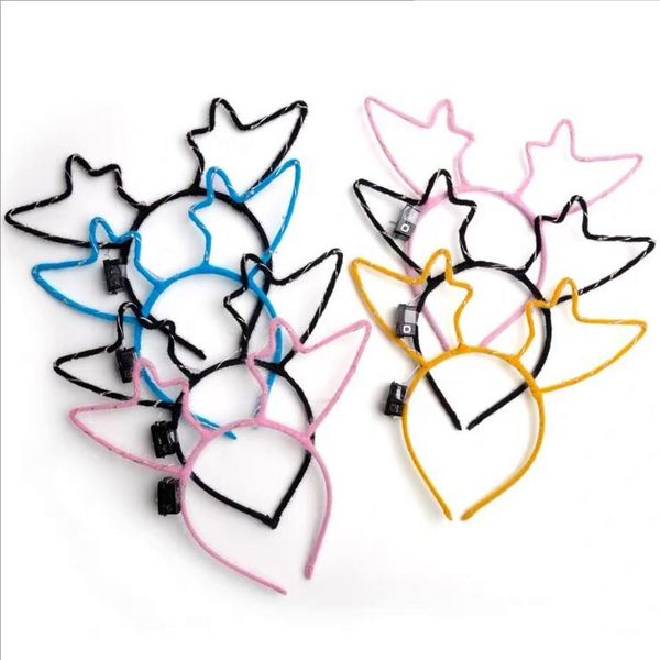 

hairband for womenparty hair accessories new luminous antlers headband christmas headband concert lighting tiara scenic night market jj19828, Silver
