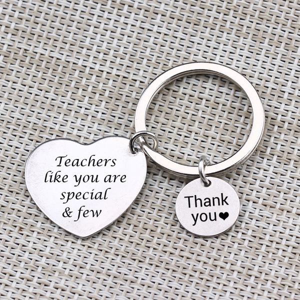 

teacher's day gift key chain engraved teachers like you are special & few heart shaped thanks teacher's day jewelry gift charm, Silver