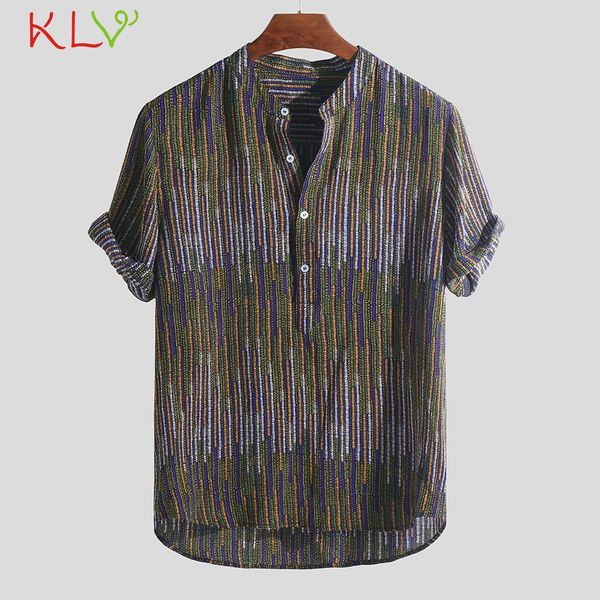 

blouse shirt men summer color striped short sleeve retro casual loose shirt harajuku homme jogging clothes 19may20, White;black