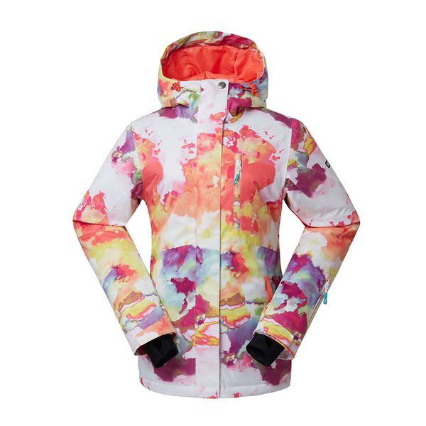 

gsou snow outdoor women's ski suit windproof waterproof wear-resisting warm breathable ski jacket cotton clothes size xs-xl