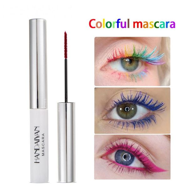 HANDAIYAN Mascara colorido impermeável maquiagem Cílios Curling Alongamento Azul Verde Vermelho Branco Líquido Lash Extensions Mascara Creme