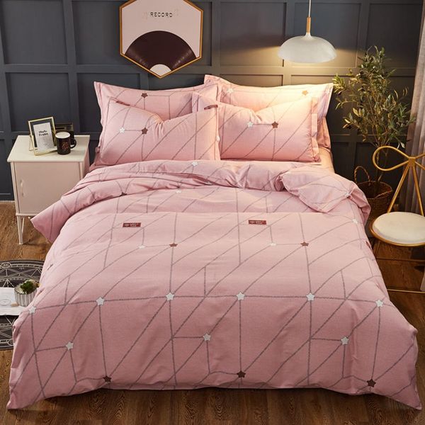 

2019 new popular designer explosion models autumn and winter cotton ecological sanding four-piece active warm thick cotton bedding package