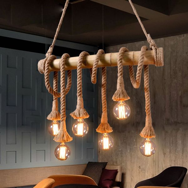 Rope Chandelier Personality Loft Deco Vintage Chandelier Rope