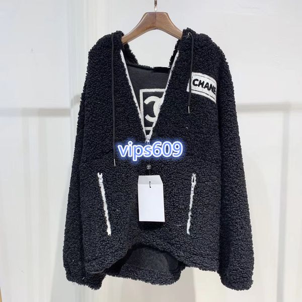

high end women's girls sweatshirt long sleeve hooded collar color matching with letter printing fashion women's sweatshirt, Black;brown