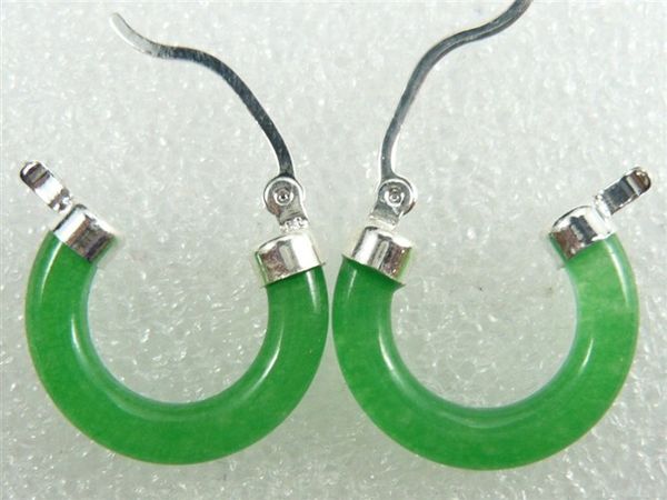 

925 silver green hetian yu water dropping dangle ear line earring fashion gem silver natural gem/jade/coral/opal marcasite