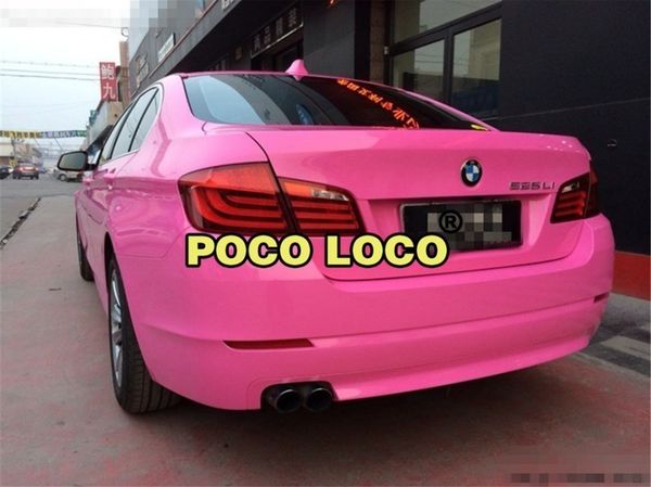 

candy gloss pink metallic chrome car vinyl wrap film air release