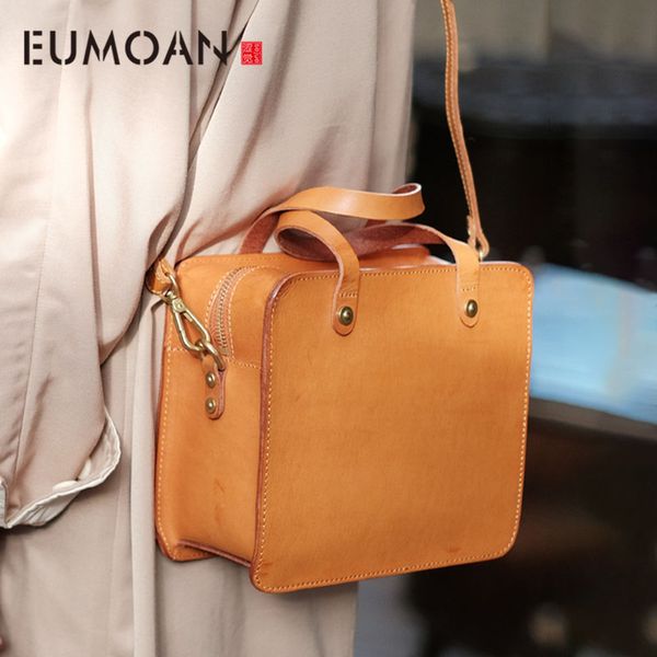 

eumoan textured bag, leather small square bag, women's retro handbag, ladies one-shoulder slanted bag