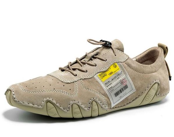 

men's leisure shoes fashion casual cowhide shoe man street trend shoes genuine leather tide slip on loafers, Black