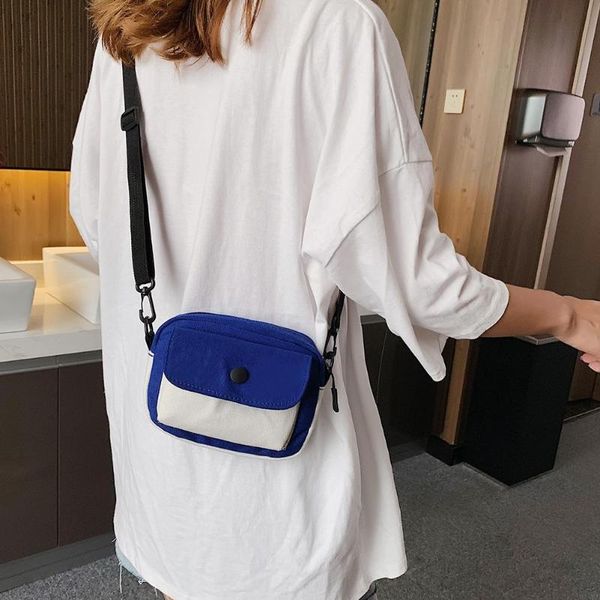 

ladies messenger phone bags casual coin purse canvas leather women girls personality hit color shoulder crossbody bags