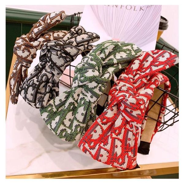

popular 4 colors designer headband famous letter elastic hair bands fashion brand headband silk luxury jewelry gift for women, Silver