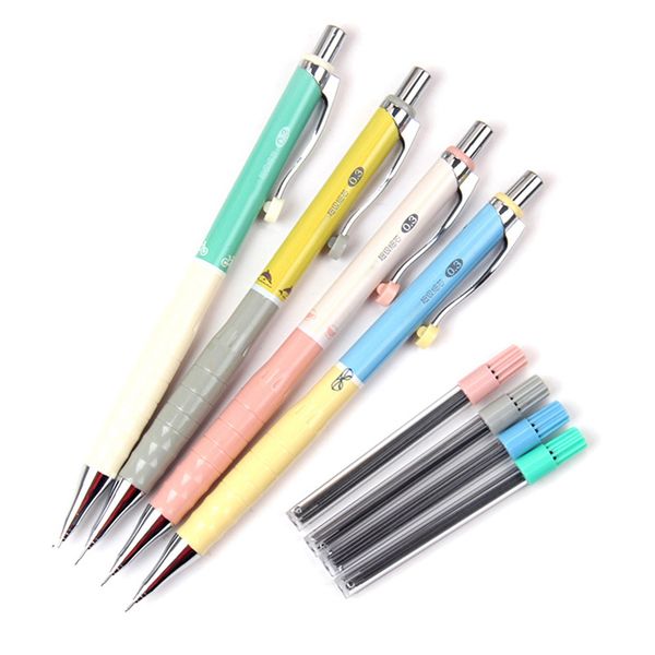 

0.3mm cute colorful plastic mechanical pencil simple fresh automatic pencil set for school supplies korean kawaii stationery, Blue;orange