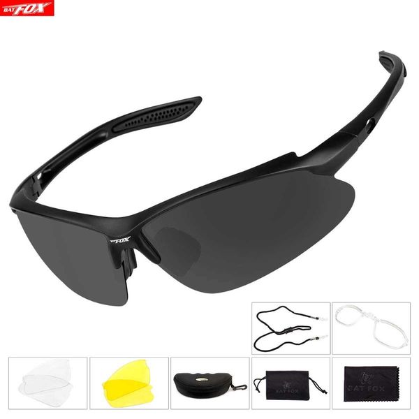 

batfox cycling glasses polarized sports bicycle sunglasses interchangeable lenses tr90 unbreakable superlight frame bike glasses