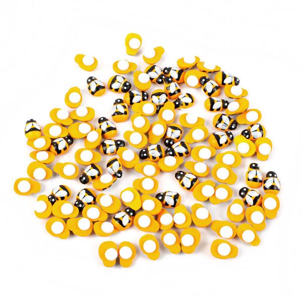 

100pcs home decor mini bee wooden sponge self-adhesive wall stickers