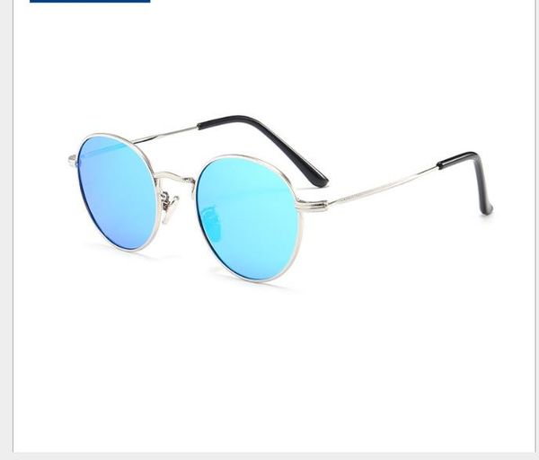 

children's polarized metal sunglasses boys and girls'circular sunglasses retro-ancient tidal polarized sunglasses, White;black