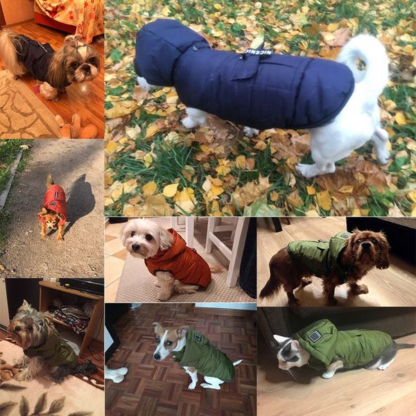 

small pet dog winter padded coat puppy hoodie down puffer jacket warm clothes