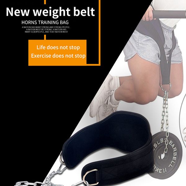 

fitness equipments drop shipping dip belt weight lifting gym body waist strength training power building chain pull up belt