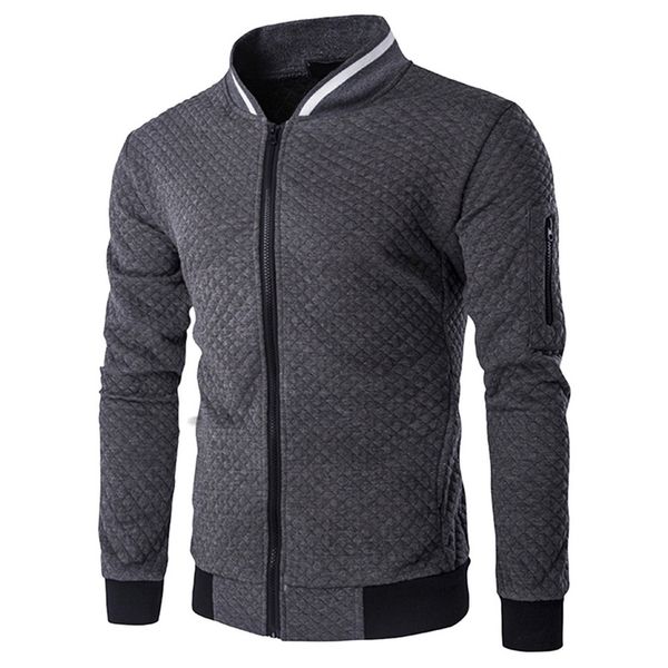 

haifux men's veste homme bomber fit argyle zipper jacket casual jacket 2018 autumn new trend white fashion men's jackets clothes, Black;brown