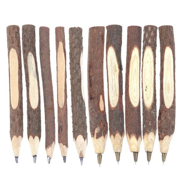 

5pcs vintage wooden environmental ballpoint pen pencil school office supply
