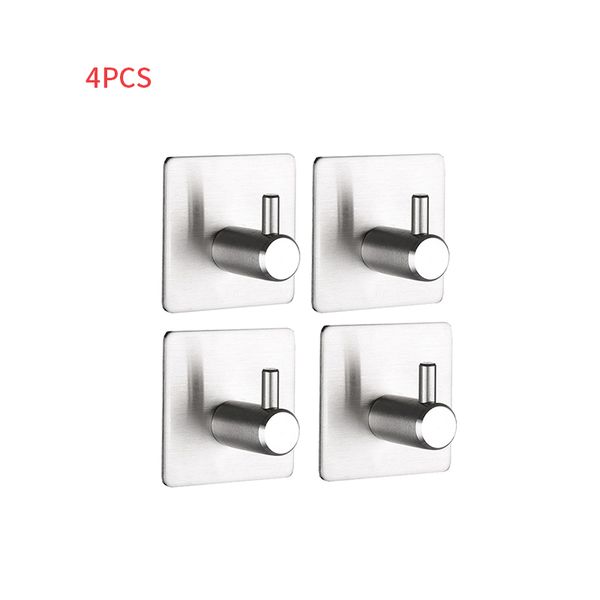 

4pcs transparent wall hooks waterproof oilproof self adhesive hooks reusable seamless hanging hook for bathroom office