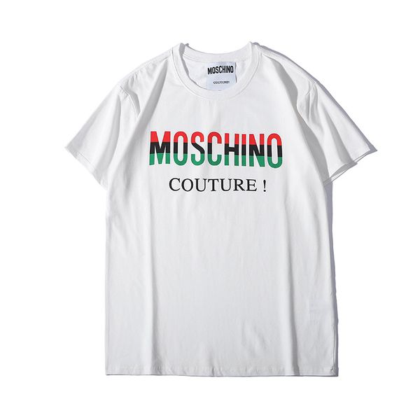 

wholesale brand men's t-shirt breathable cotton blend designer for summer letter print crew neck with 2colors s-2xl uukei, White;black