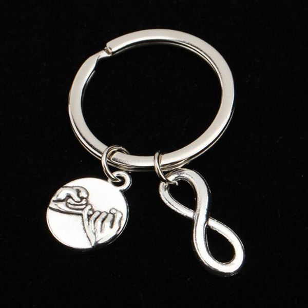 

fashion jewelry infinity 8 words hook hook friendship infinity hand hand couple keychain bag chain keychain silver gift