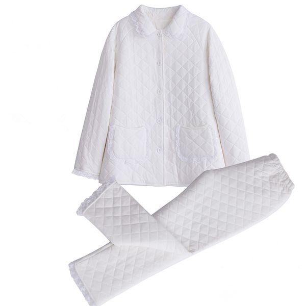 

зима хлопка пижамы женщины дамы зима пижамы двухсекционный homewear костюм хлопка-проложенный одежды, Blue;gray