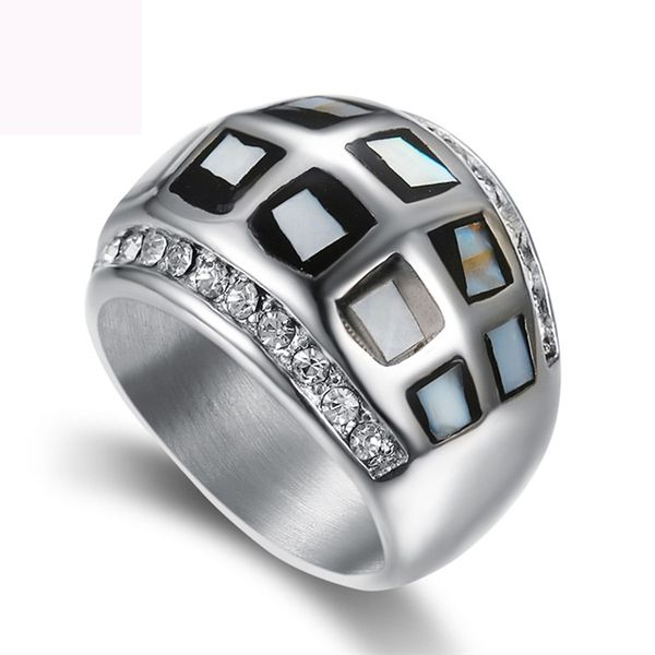 

новое цвета оболочка палец кольцо ювелирных титан стала драгоценностью кольцо ювелирных изделий литья кольца для женщин освобождают перевозк, Silver