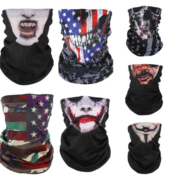

camouflage sports masks magic headband outdoor neck warmer cycling bike bicycle riding face mask head skull scarf scarves bandana#123, Blue;black