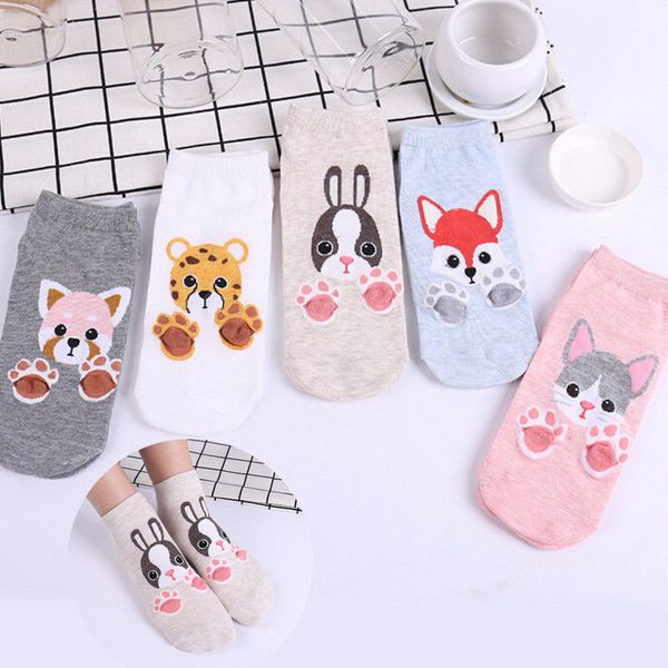 

New Fashion Cute Women Ladies Girls Cat Rabbit 3D Printed Animals Socks Creative Low Cut Ankle Socks Cotton Cartoon Socks
