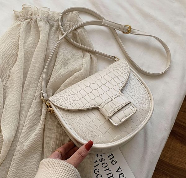 

designer women handbag fashion plain saddle bag alligator design luxury senior crossbody girl shoulder bags