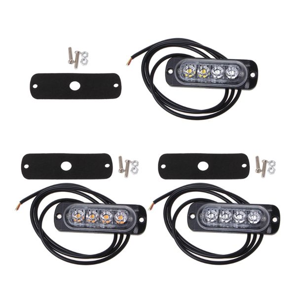 

4led car emergency strobe light bar warning flash flashing truck car headlight