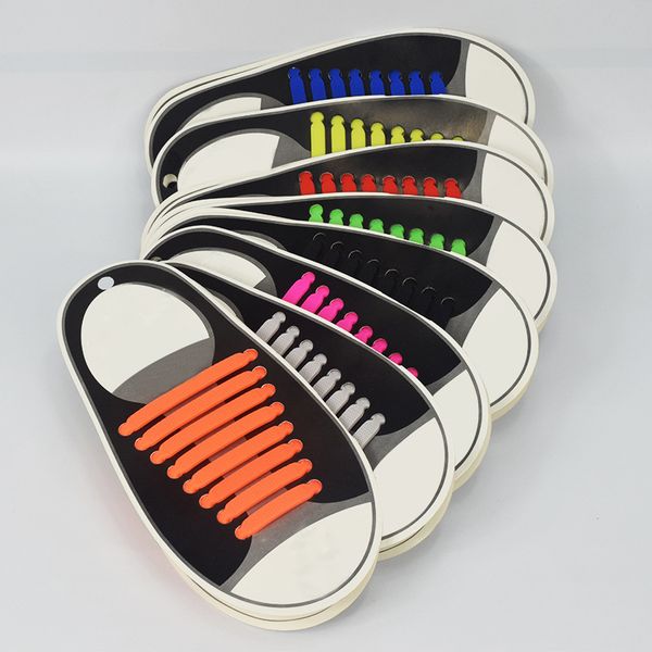 

16pcs lazy no tie shoelaces silicone shoelaces elastic shoe laces for sneakers, Black