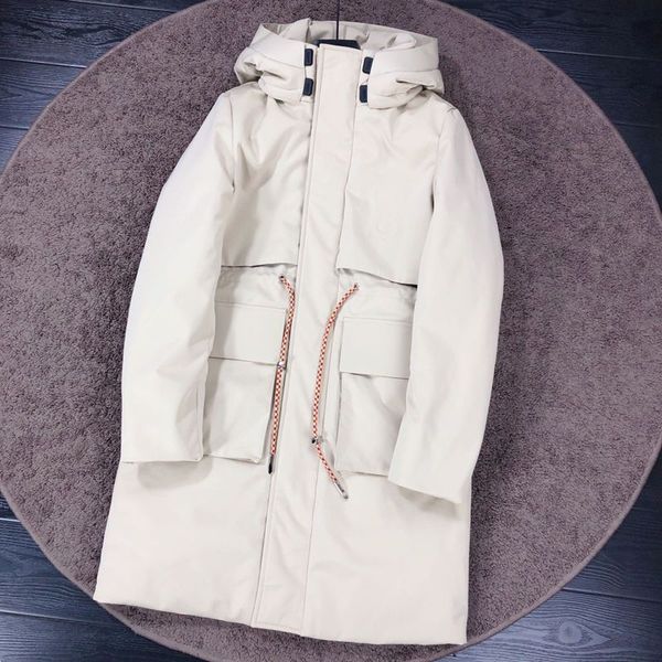 

2020 new british brand long down jacket white duck down warm jacket, Black