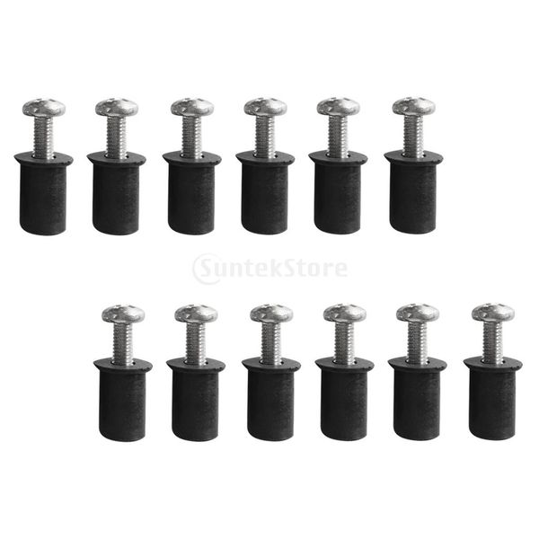 

12pcs m4 m5 m6 metric rubber well nuts blind fasteners windscreen/fairing wellnuts with stainless steel screws kayak accessory