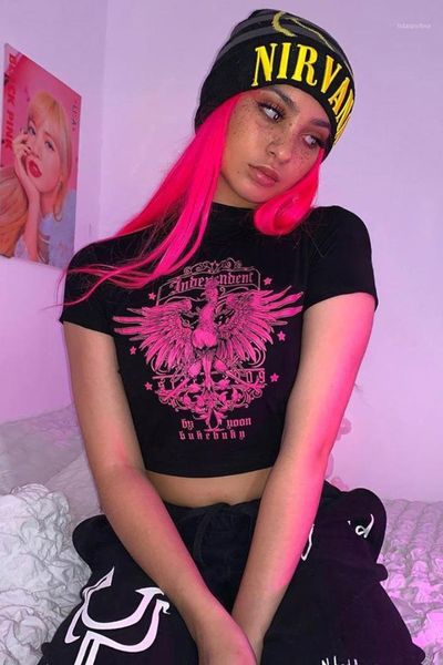 

cropped womens cool printed crop r tshirt bodycon casual tees autumn female tshirt cute cool, White