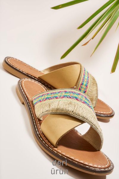 

Bambi Genuine Leather Beige Women 'S Slippers H0602808203
