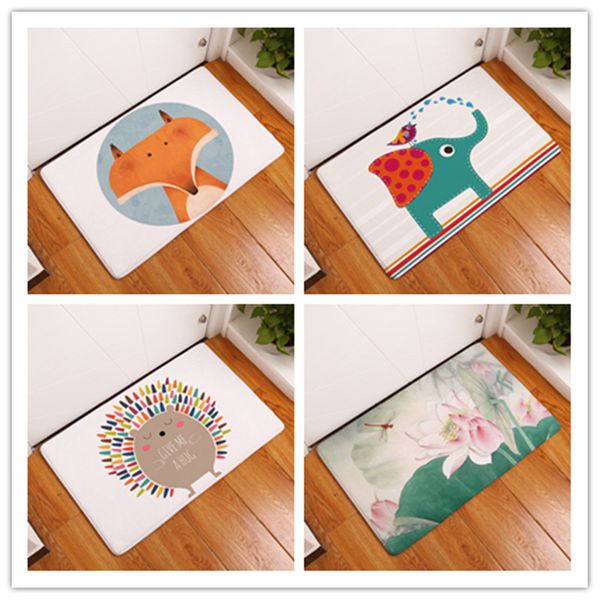 

lovely hedgehog give me a hug printed welcome floor mats 40*60cm anti-slip outdoor hallway living room door mats area rugs