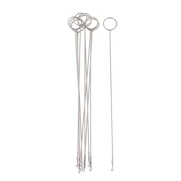 

10pcs metal sewing loop turner hook for fabric tubes straps belts strip 26cm, Black