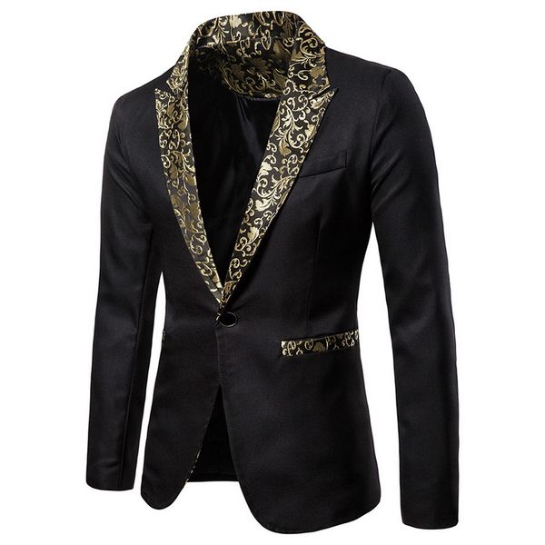 

2019 men fashion blazers solid color shinny outwears men wedding blazers jacket coats casual autumn male jackets, White;black
