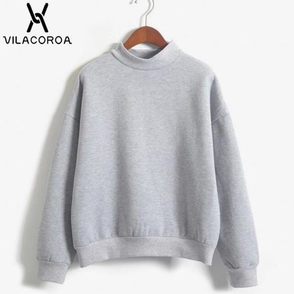 

9 colors winter solid color round neck long sleeve velvet warm sweatshirts women korean style loose hoodies female casual coat, Black