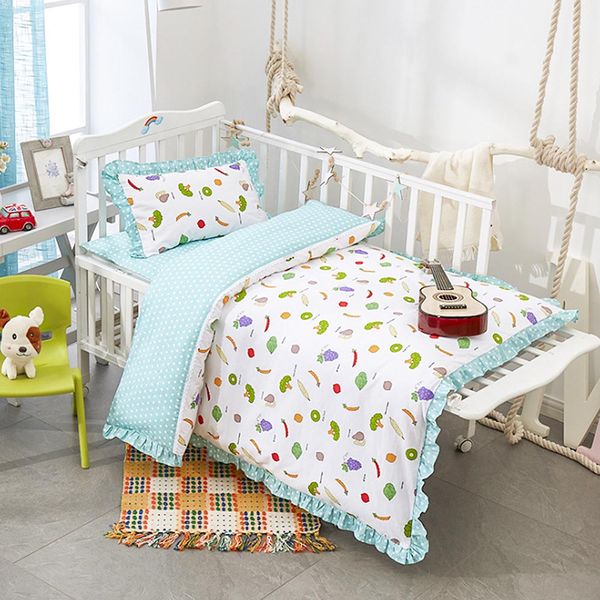 

хлопок bed kit для мальчика девочка мультфильм фрукты шаблон детское постельное белье набор включает в себя наволочки простыня пододеяльник