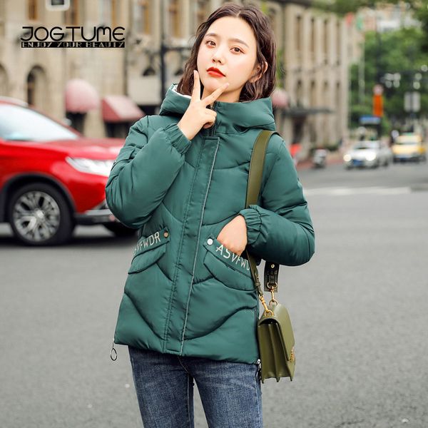

2019 new style women puffer jacket warm down cotton-padded filler autumn student sweet hooded parkas fashion female winter coats, Tan;black