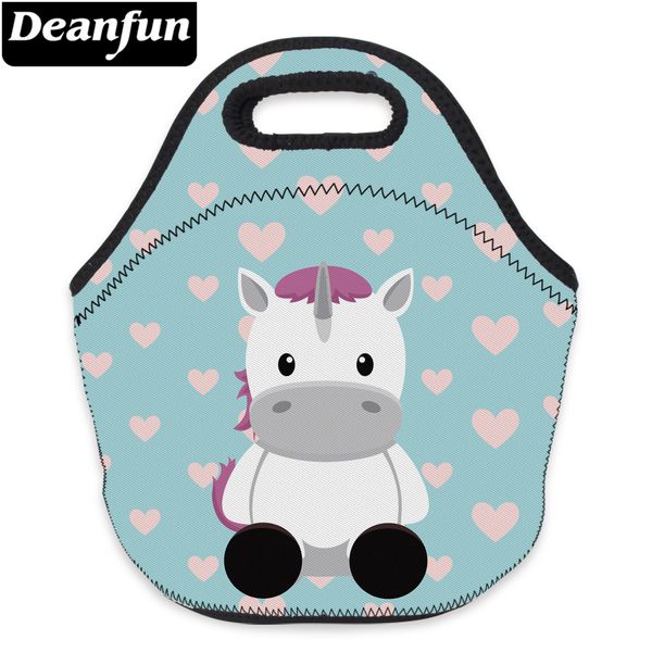 

deanfun unicorn lunch bag 3d printed neoprene with zipper cute packed children's snack 73092, Blue;pink