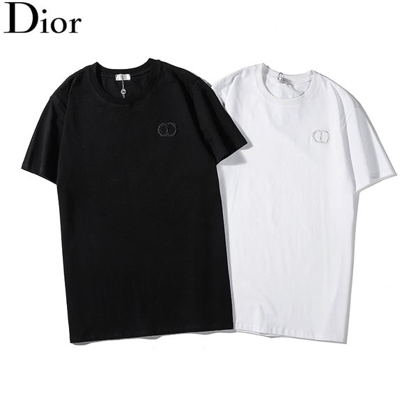 

2020 new fashion designer christian dİor spring and summer men and women t-shirt 100% cotton t-shirt men women shirt printed 02, White;black