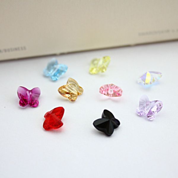 

бесплатная доставка 8мм crystal butterfly аксессуары для одежды патч, сделанные австрийскими кристаллами 18 шт. (9 цветов, Black